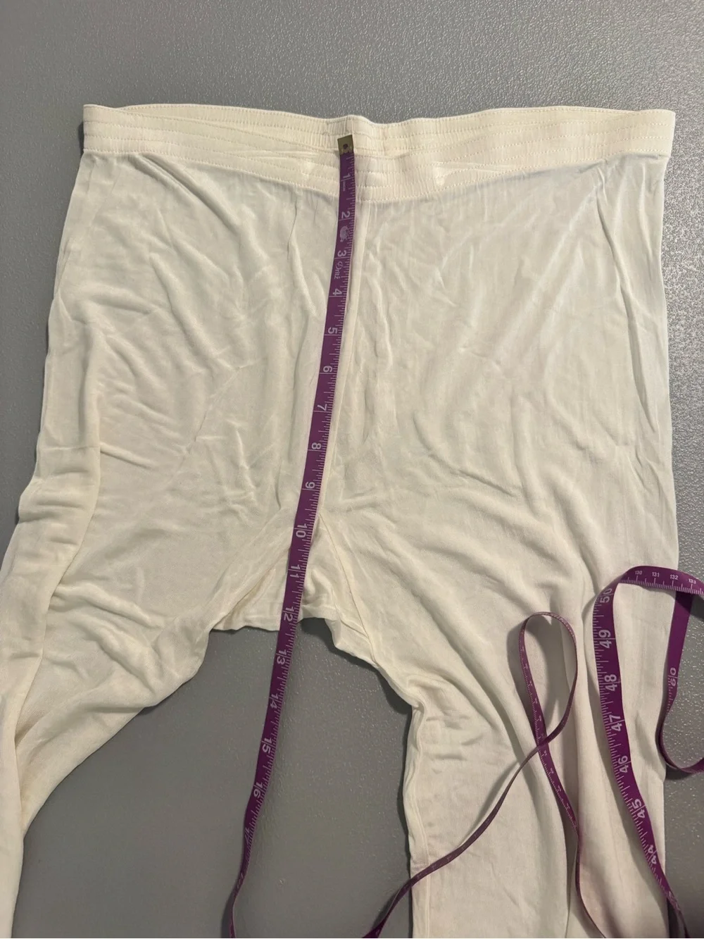 VTG Lands' End Women's Cream 100% Silk Long Johns Pajama Pants M